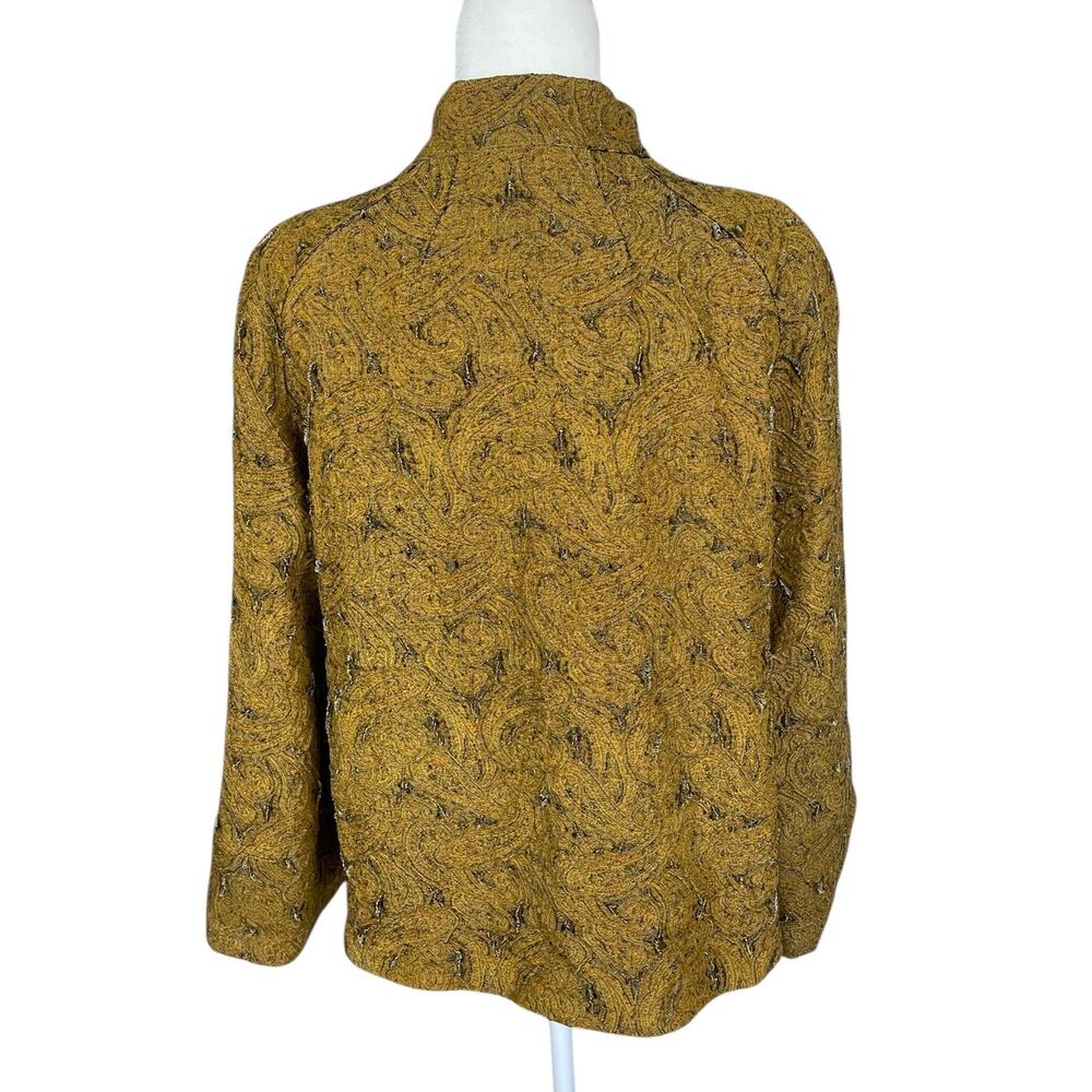 Rena Lange Silk Blend Brocade Paisley Swing Jacket Size Large Lagenlook Artsy - Picture 6 of 13